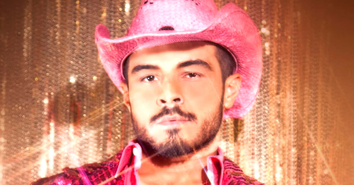 Gay Latino Cowboy, pink cowboy hat, sequined shirt, SD Desktop Wallpaper