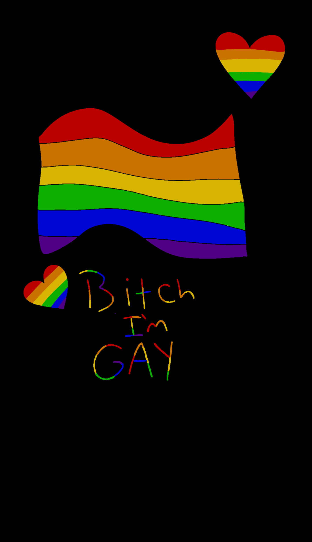 rainbow flag, hearts, black, HD Phone Wallpaper