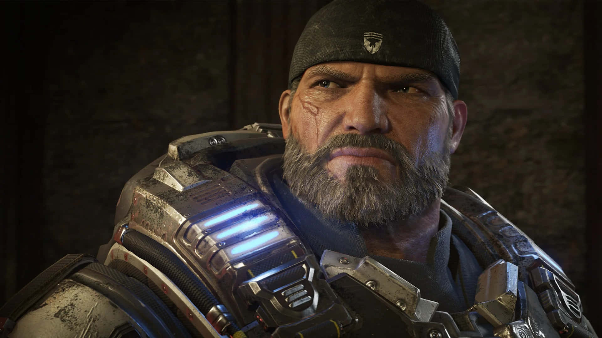 Gears Of War 1, bearded soldier, heavy armor, Full HD Desktop Wallpaper