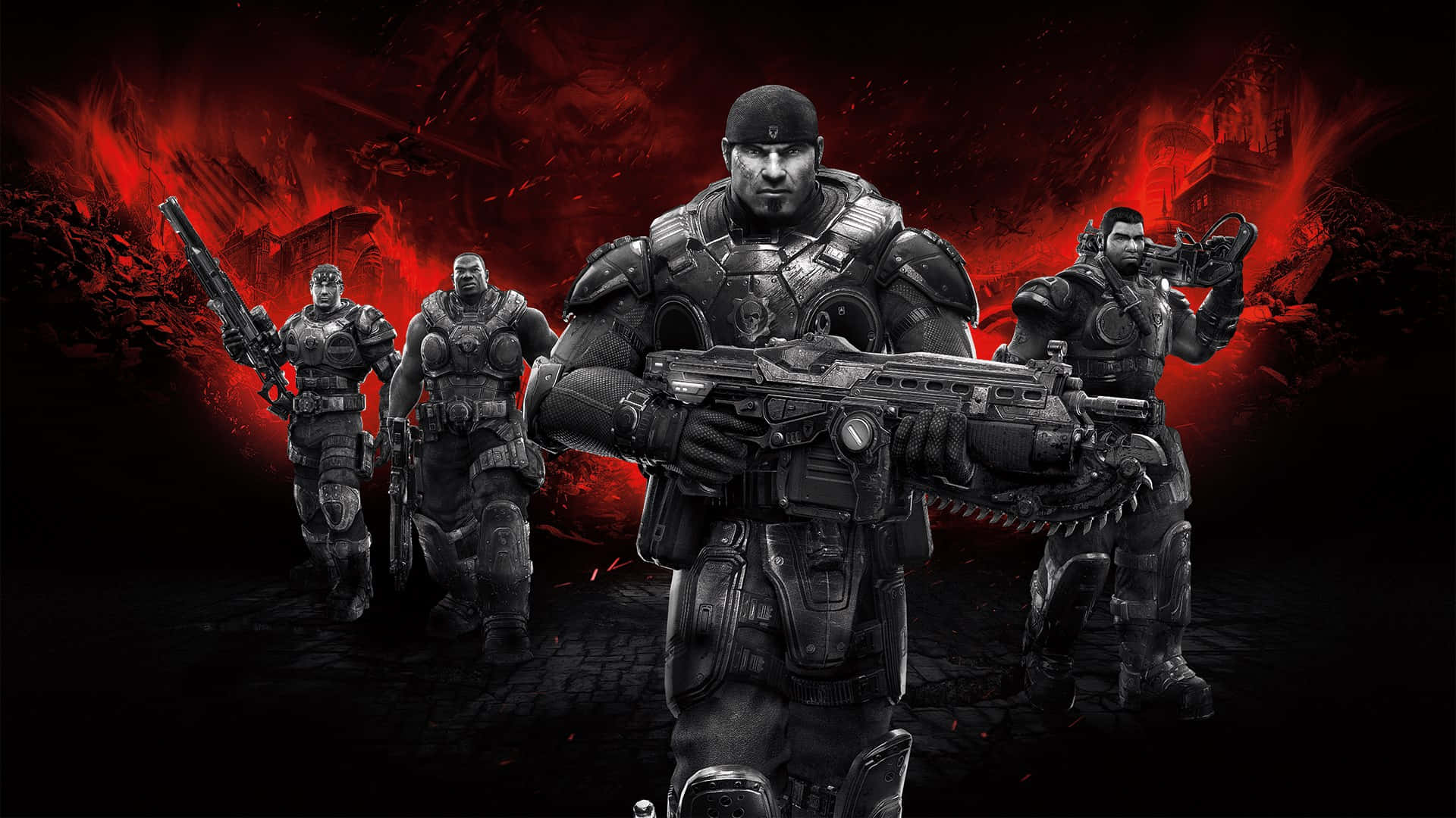 Gears Of War 1, soldiers, tactical gear, Full HD Desktop Wallpaper