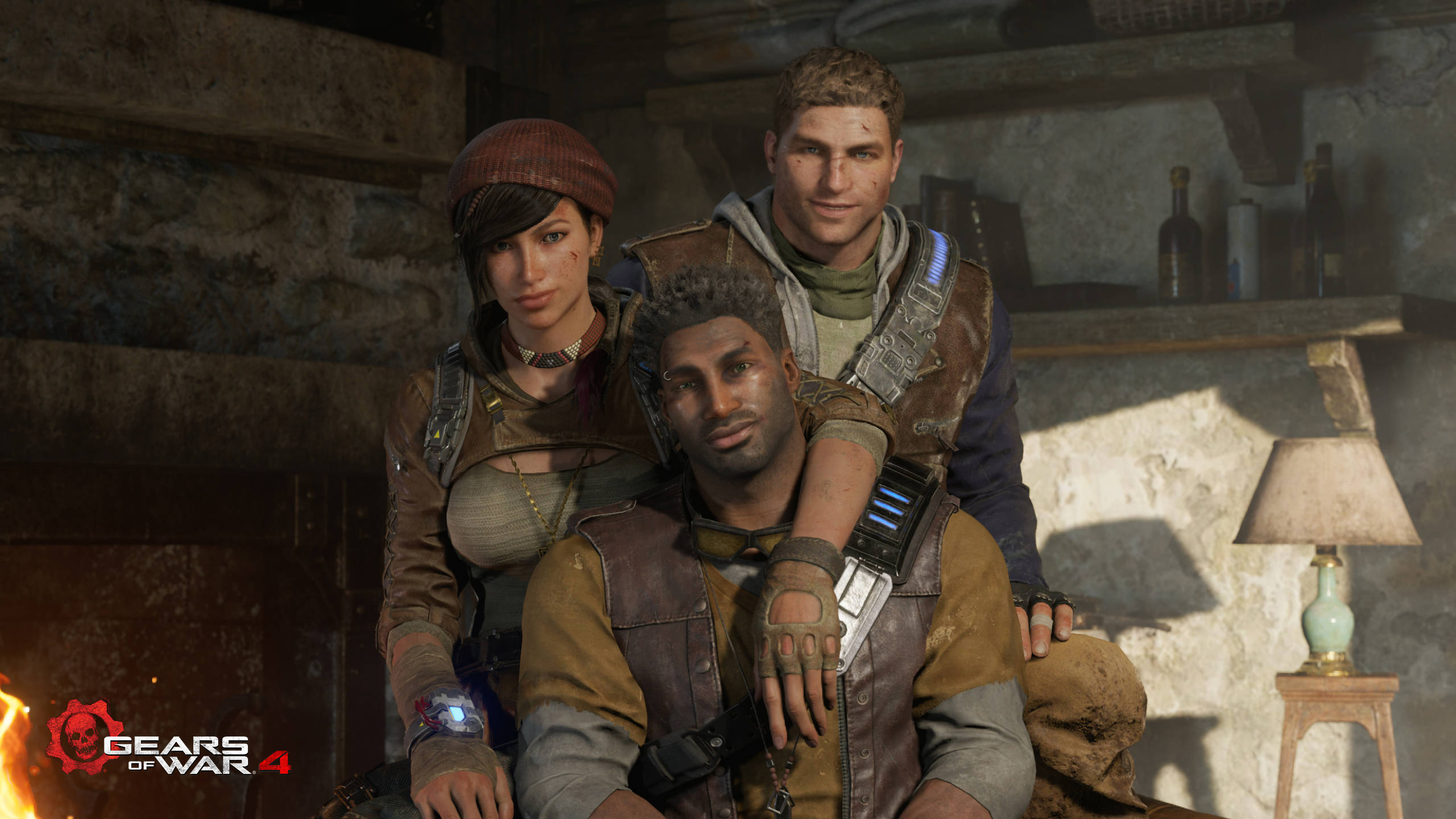 Gears Of War 4, Gears of War characters, dimly lit, 2K Desktop Wallpaper