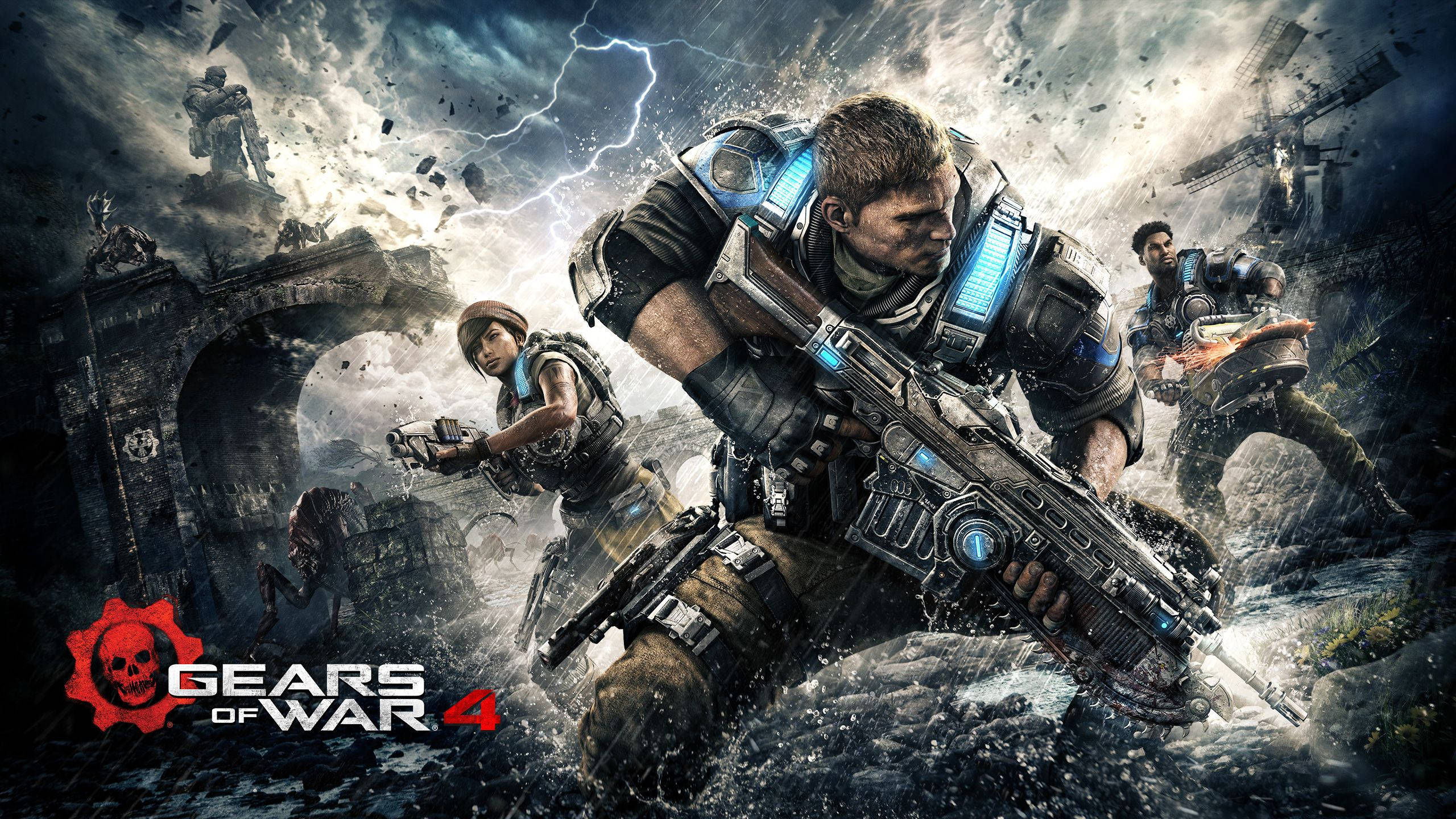 Gears Of War 4, soldiers, heavy armor, 2K Desktop Wallpaper
