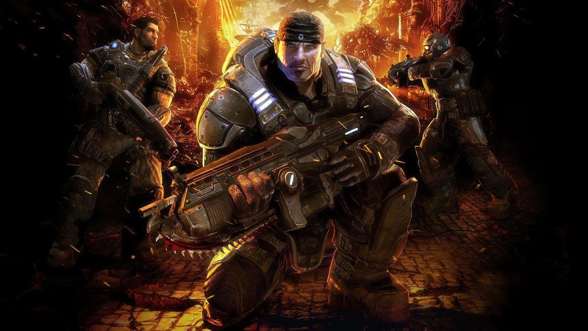 Gears Of War 4, armored soldiers, gritty futuristic gear, Full HD Desktop Wallpaper
