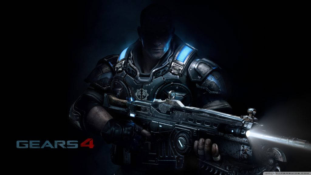 Gears Of War 4, futuristic armor, glowing weapon, SD Desktop Wallpaper