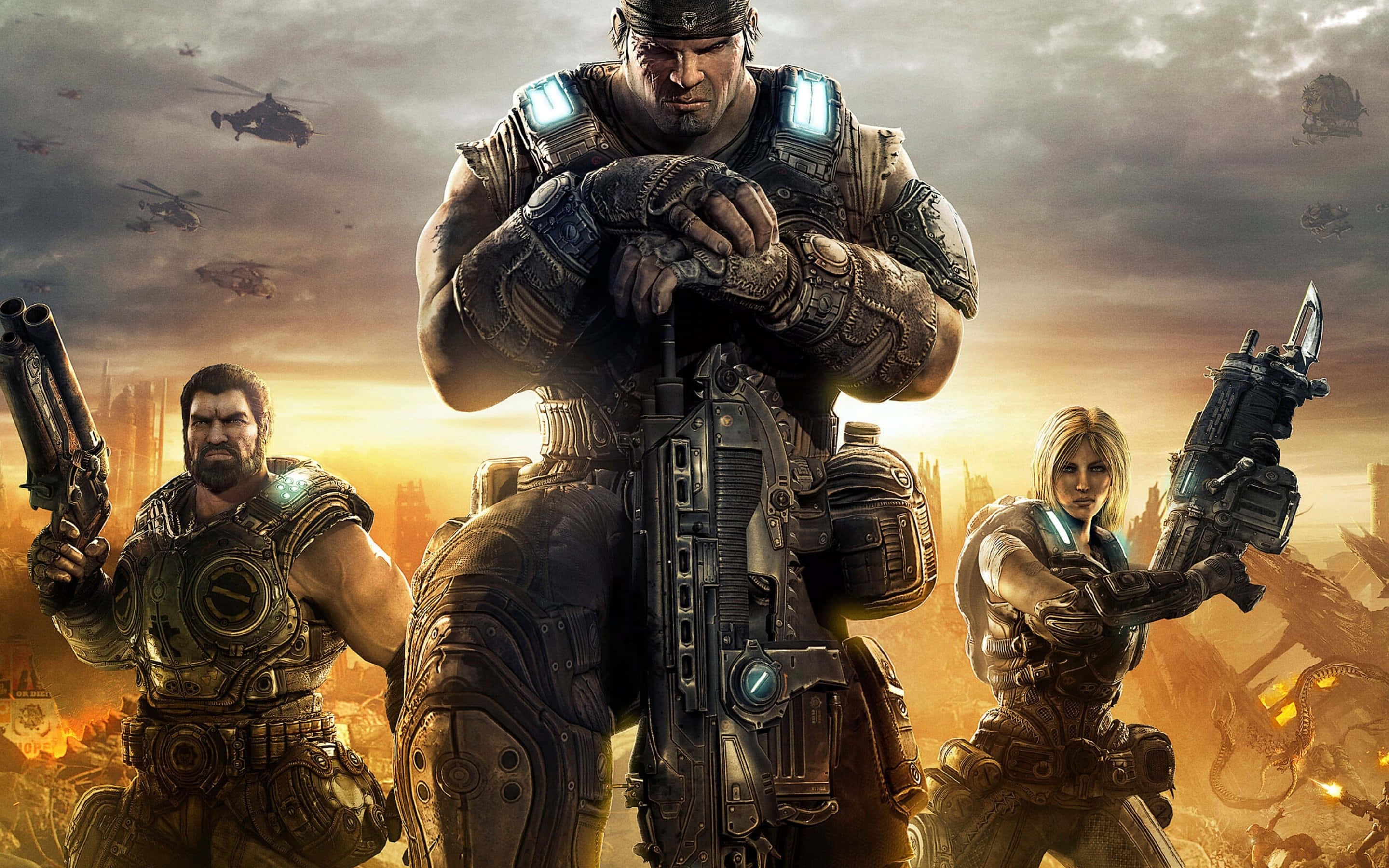 Gears Of War 4, armored soldiers, heavy weapons, 2K Desktop Wallpaper