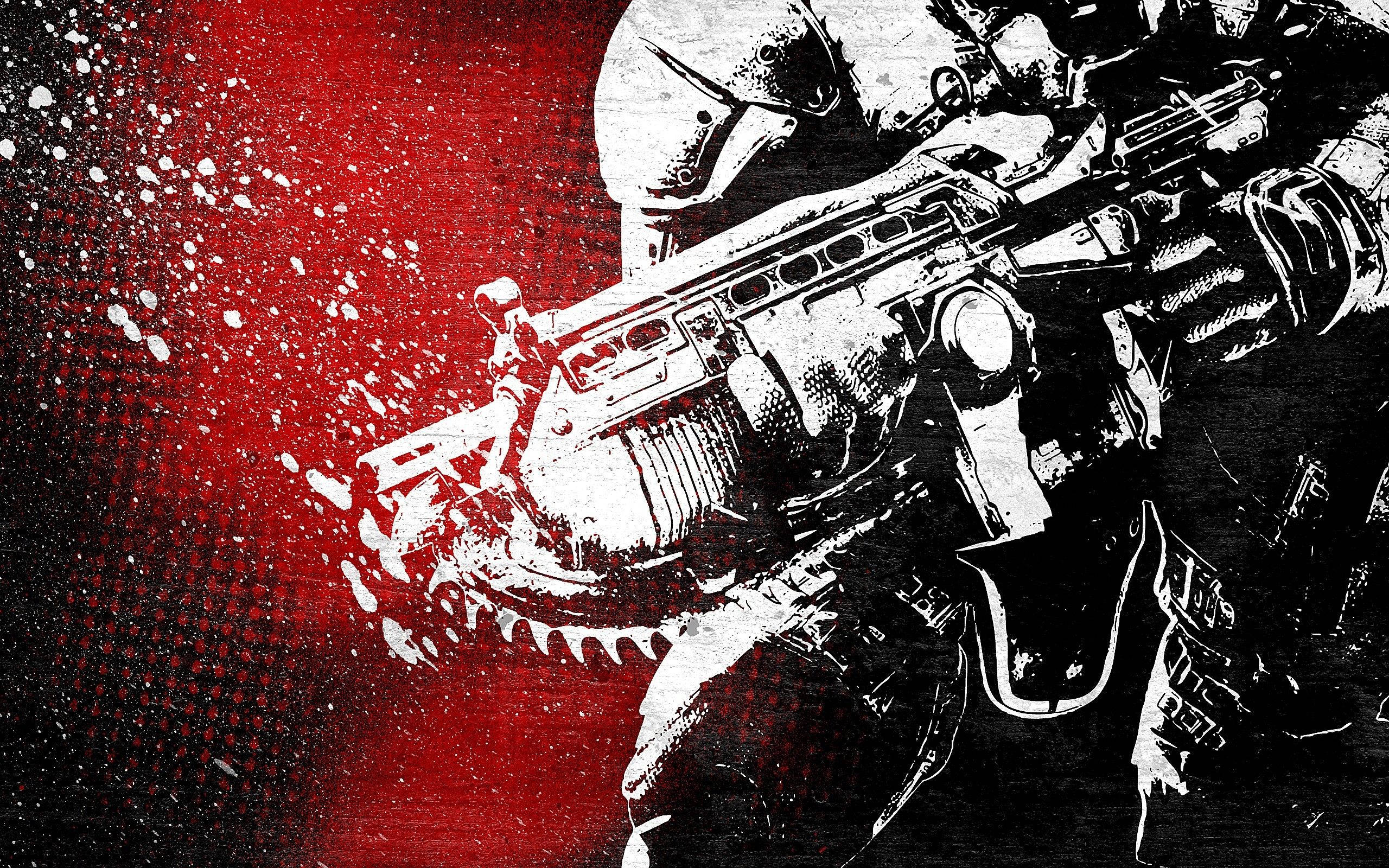 Gears Of War, heavy weapon, soldier, 2K Desktop Wallpaper