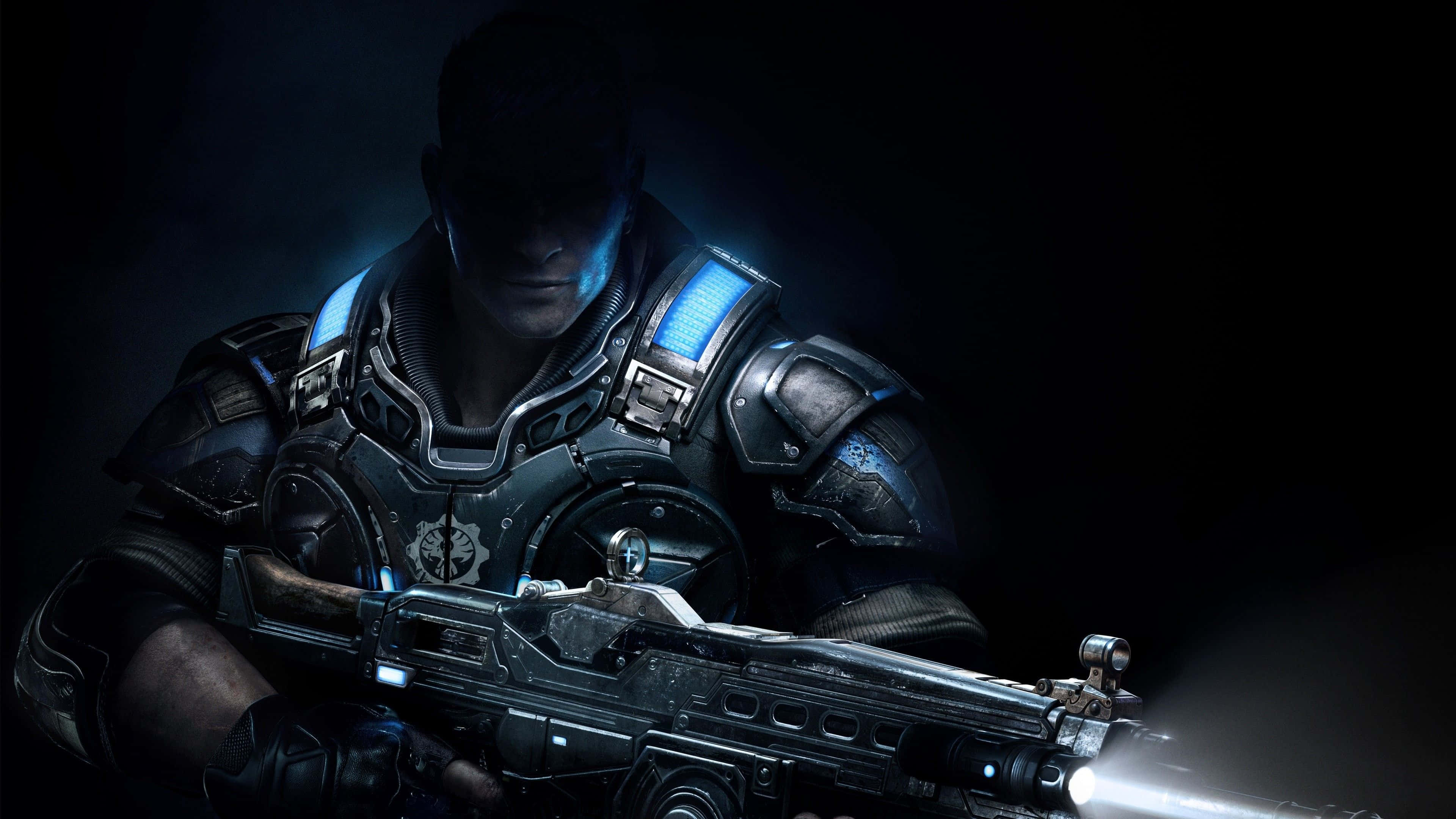Gears Of War 4, futuristic armor, glowing weapon, 4K Desktop Wallpaper