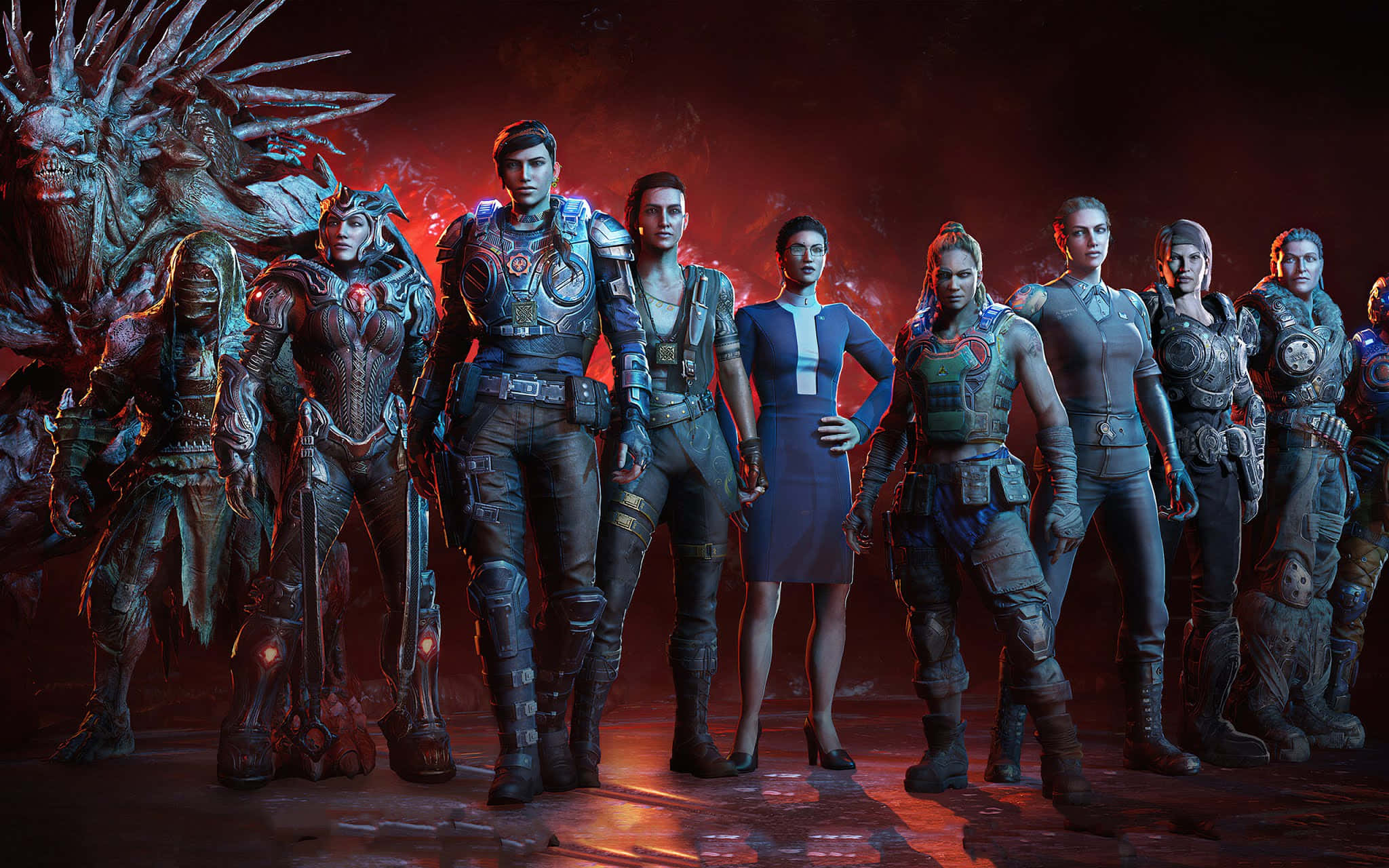 Gears Of War 5, female characters, armored warriors, Full HD Desktop Wallpaper