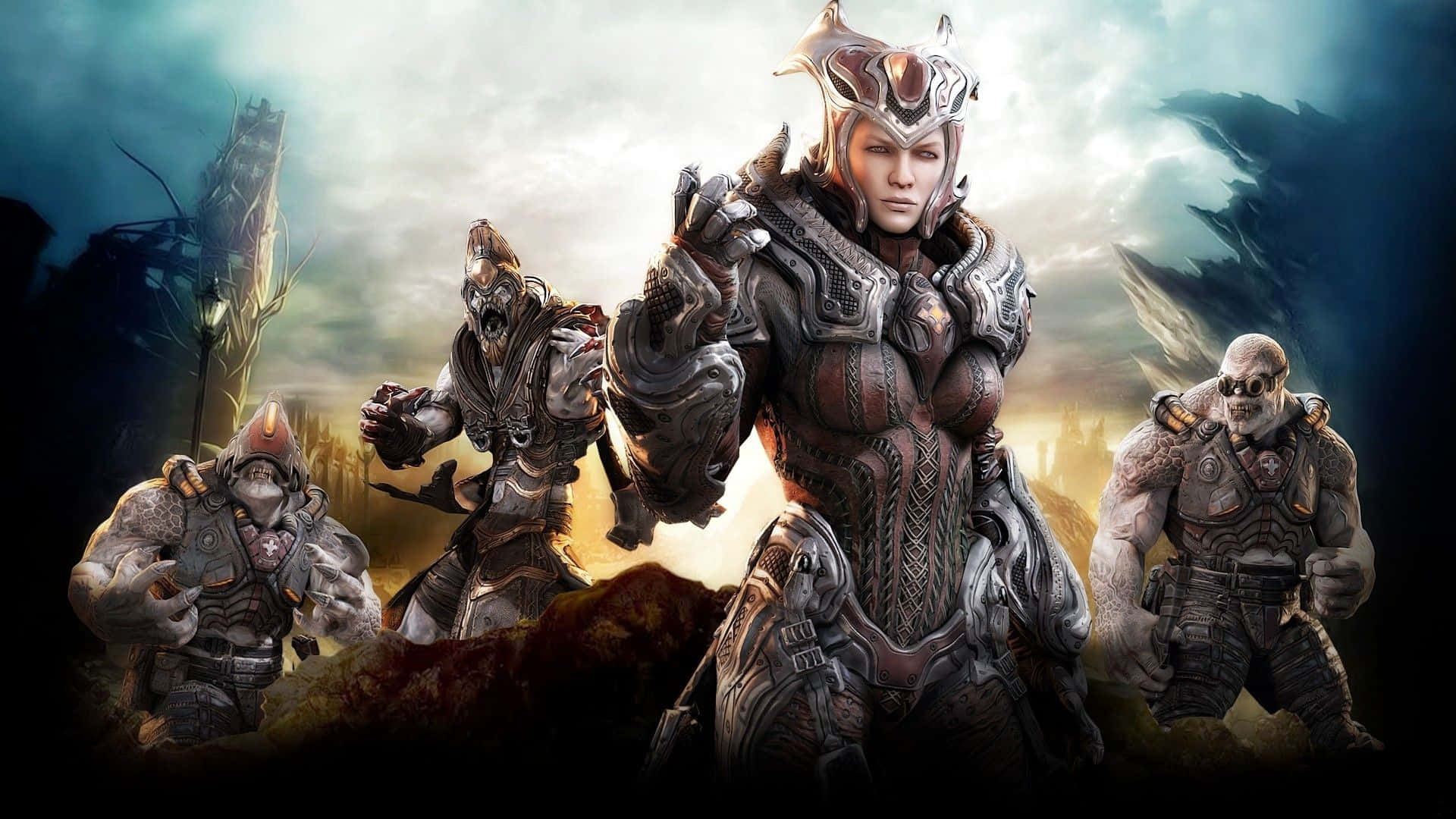 Gears Of War 5, female warrior, ornate armor, Full HD Desktop Wallpaper