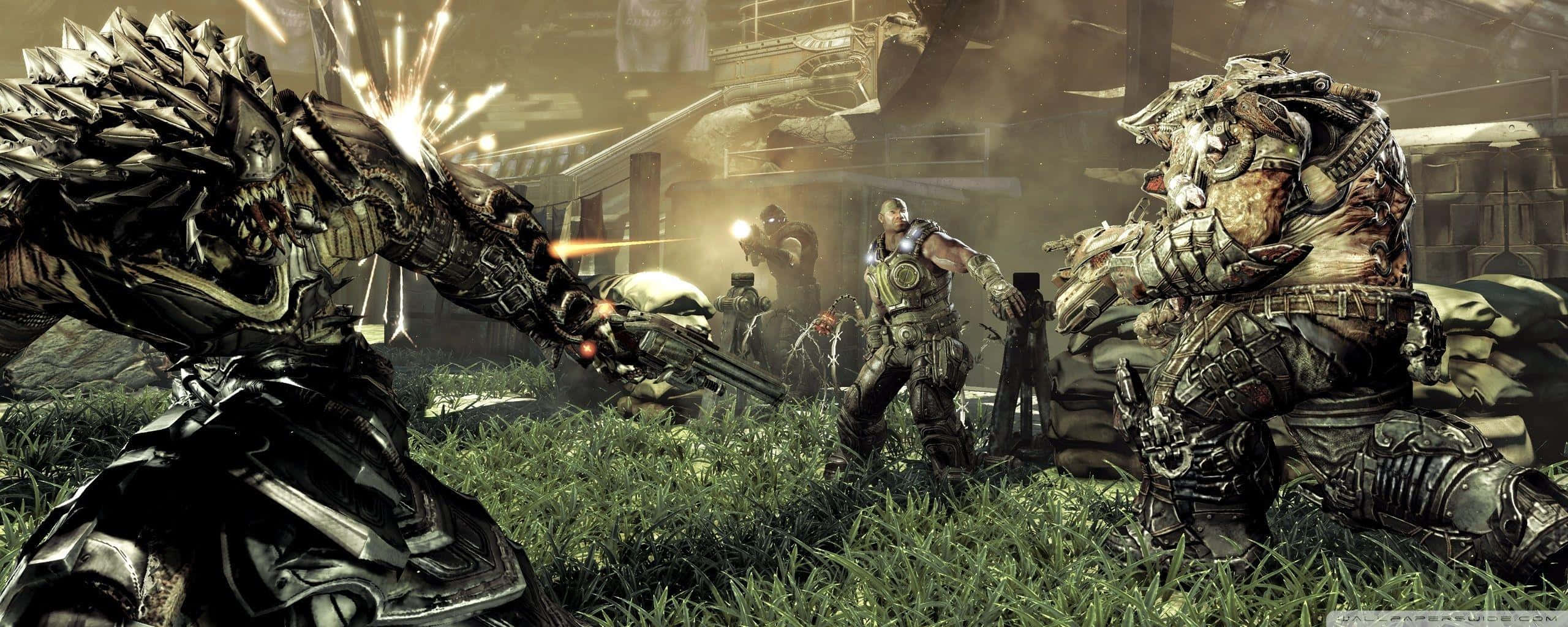 Gears Of War 5, soldier, monstrous armored creatures, 2K Desktop Wallpaper