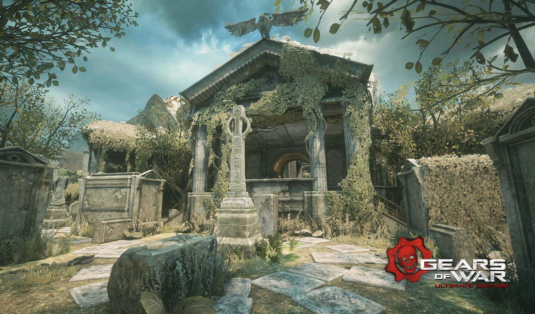 Gears Of War Ultimate Edition, ancient ruins, stone mausoleum, HD Desktop Wallpaper