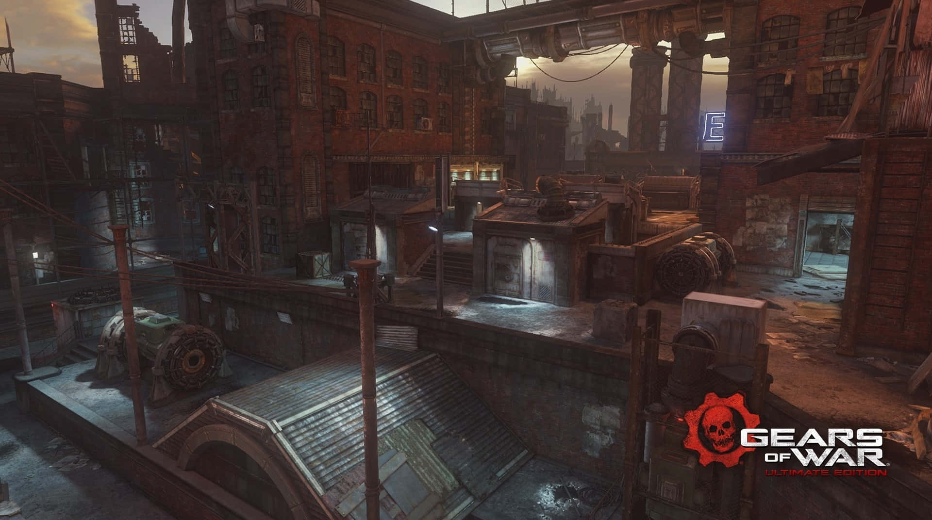 Gears Of War Ultimate Edition, dystopian cityscape, ruined buildings, Full HD Desktop Wallpaper