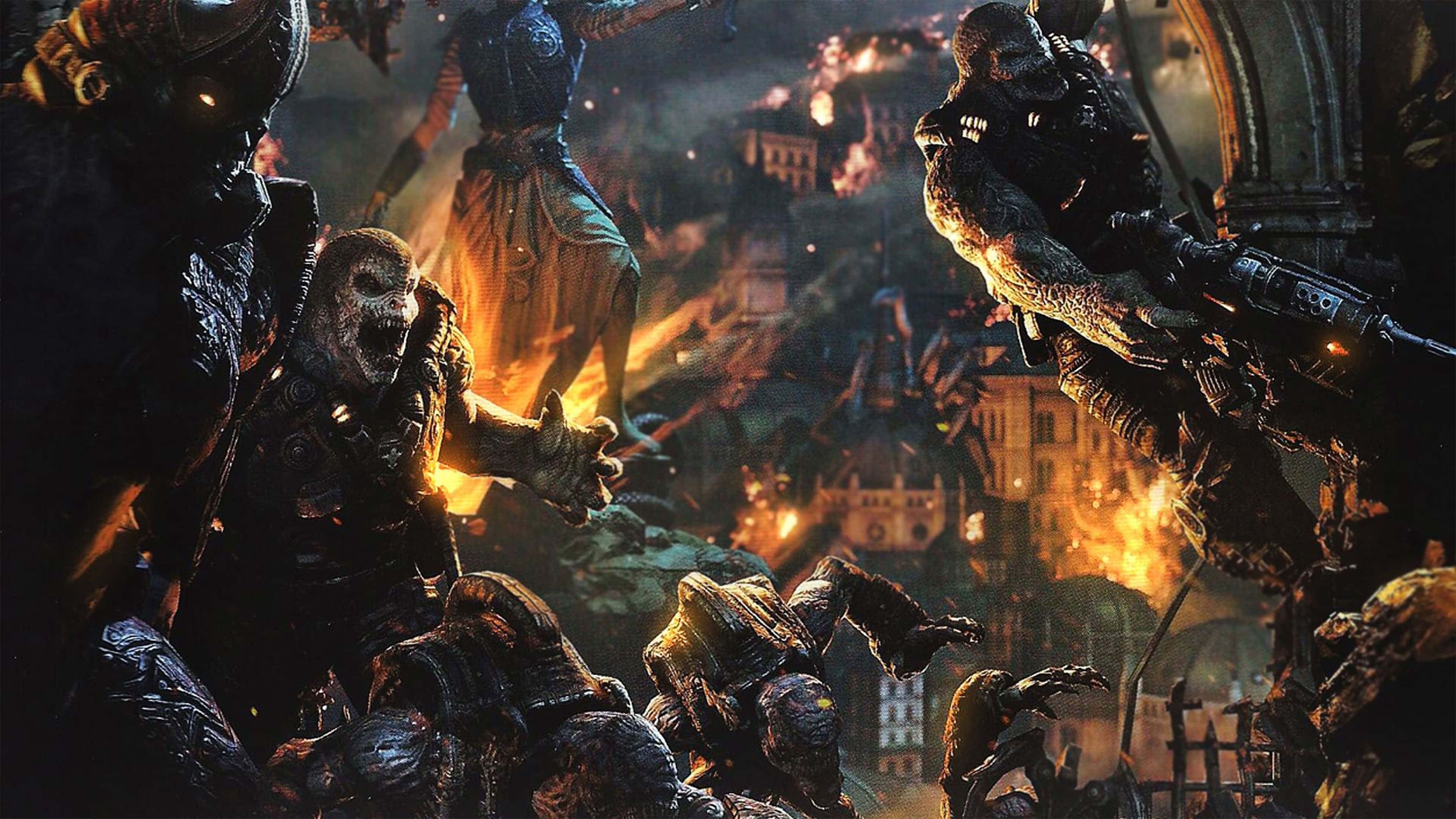Gears Of War Ultimate Edition, epic battle scene, grim warriors, 4K Desktop Wallpaper