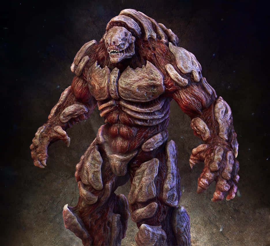 Gears Of War 1, monster, fleshy rock-like armor, SD Desktop Wallpaper