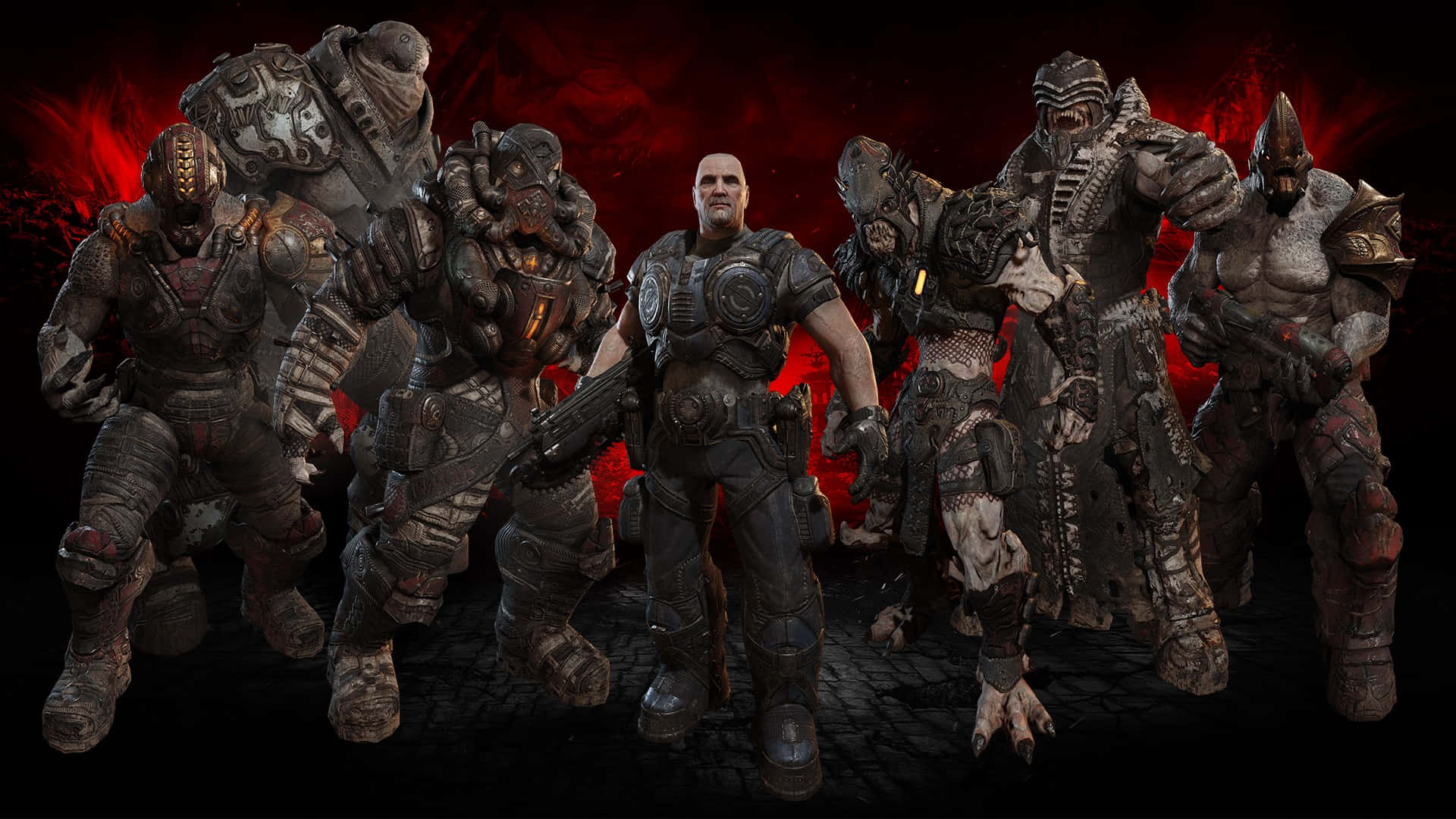 Gears Of War Ultimate Edition, characters, armored warriors, Full HD Desktop Wallpaper