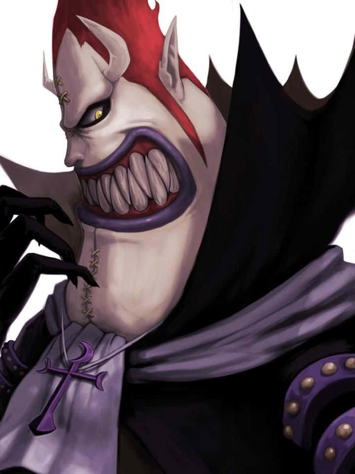 Gecko Moria, red hair, sharp teeth, SD Phone Wallpaper