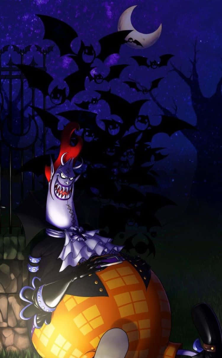 Gecko Moria, red horns, sharp teeth, SD Phone Wallpaper
