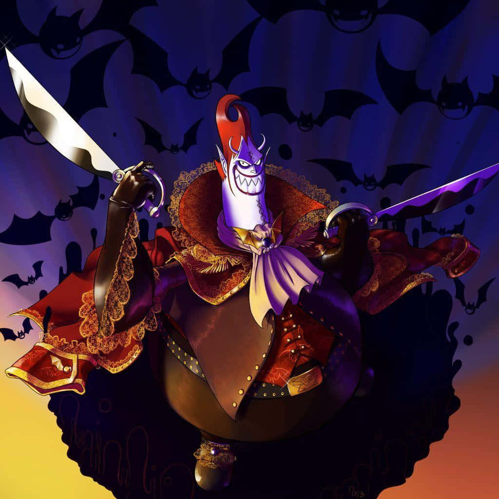 Gecko Moria, anime vampire, red and gold armor, SD Phone Wallpaper
