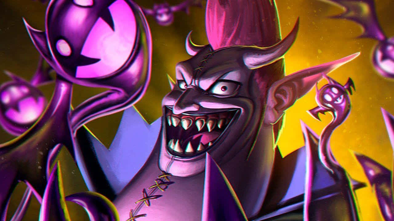 Gecko Moria, purple devil, glowing eyes, HD Desktop Wallpaper