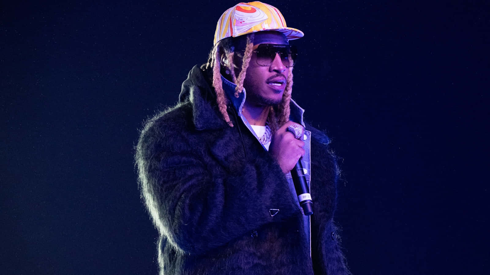 Gee Money, fur coat, colorful cap, HD Desktop Wallpaper