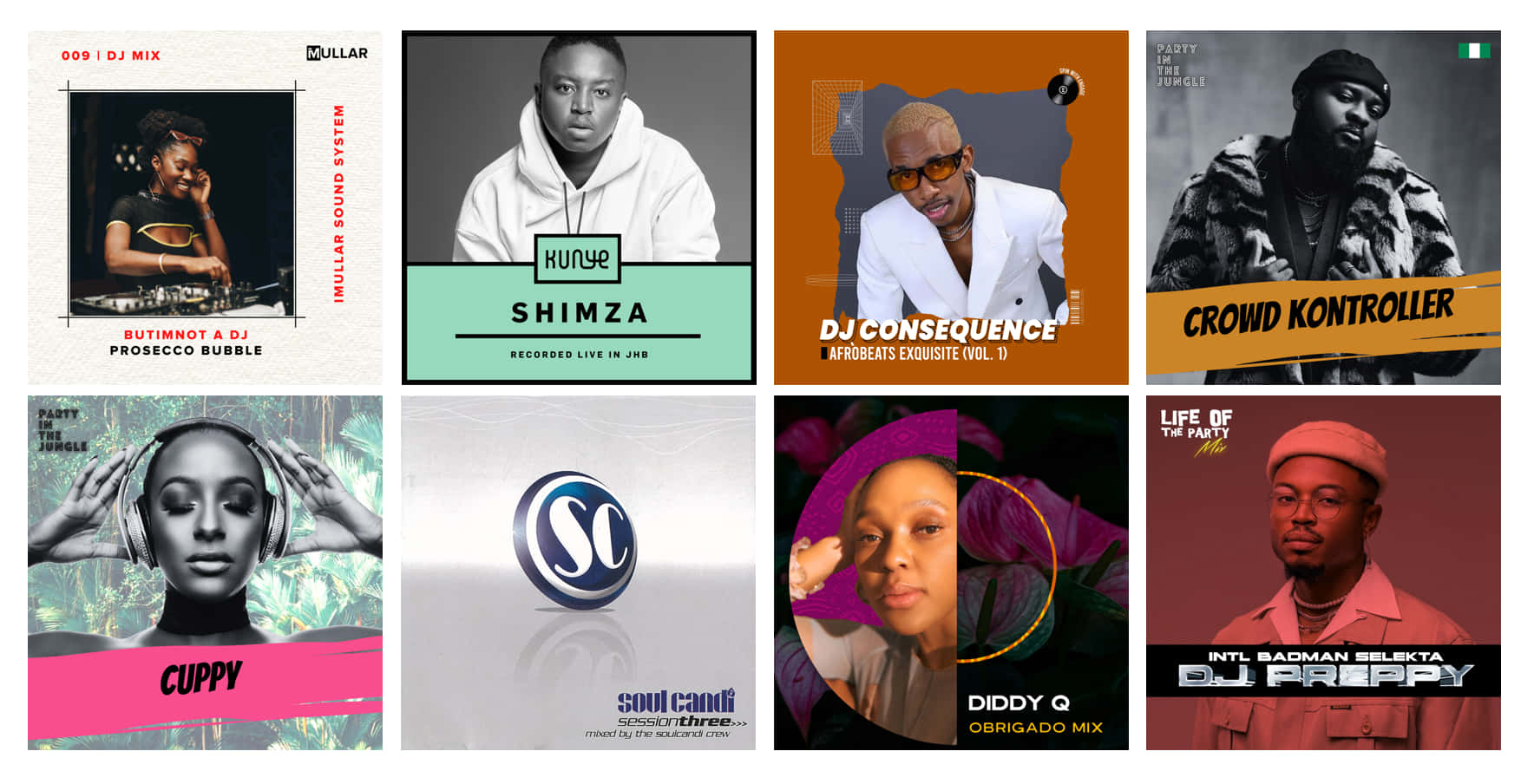 Gee Money, six vibrant album covers, DJs and artists, HD Desktop Wallpaper