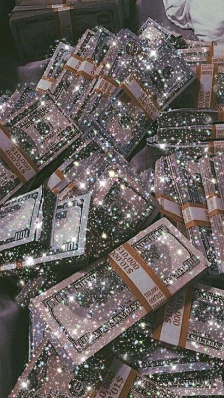 Girly Money, glittering hundred-dollar bills, sparkle, HD Phone Wallpaper