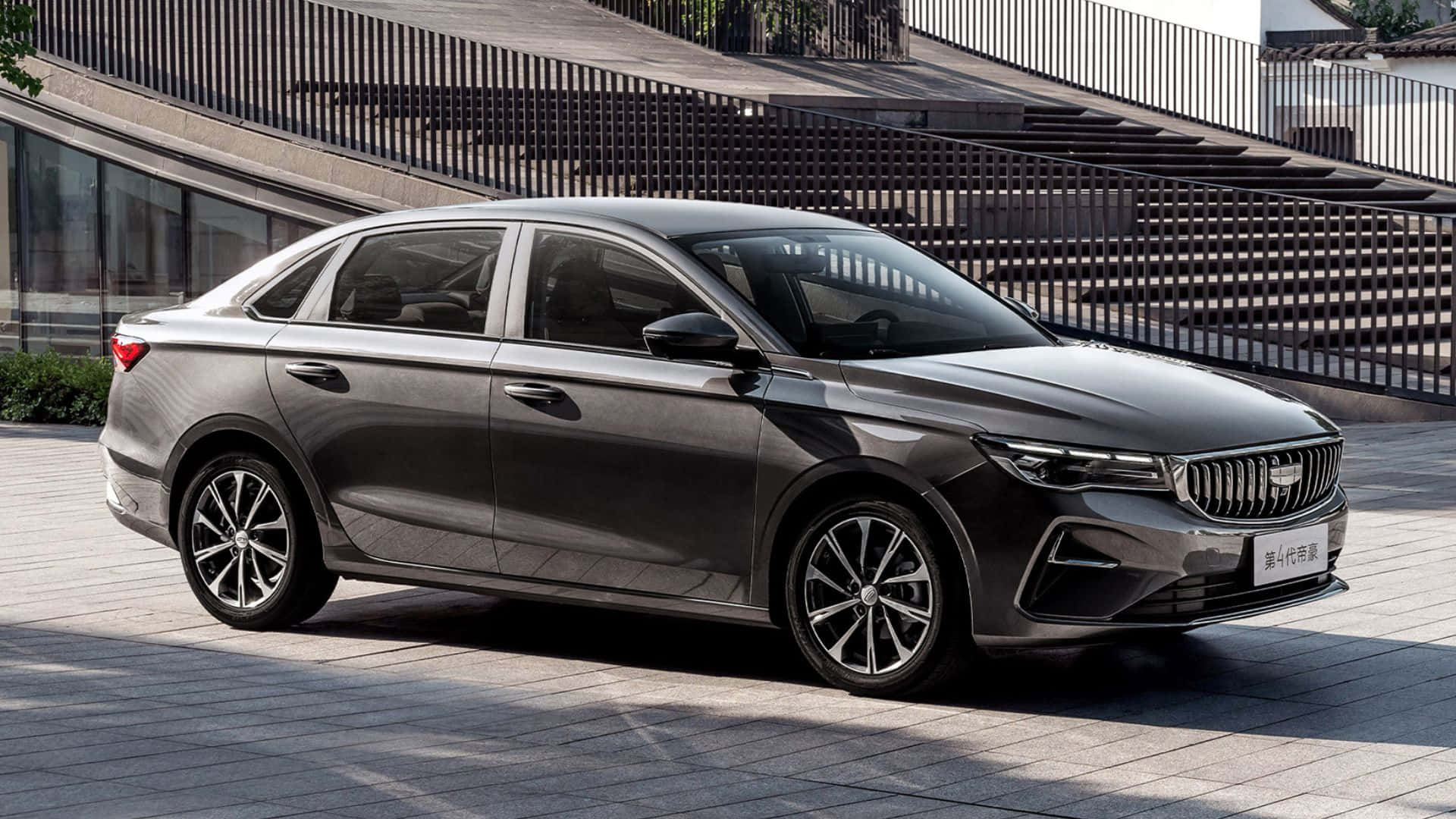 Geely Emgrand, sedan, dark gray, Full HD Desktop Wallpaper