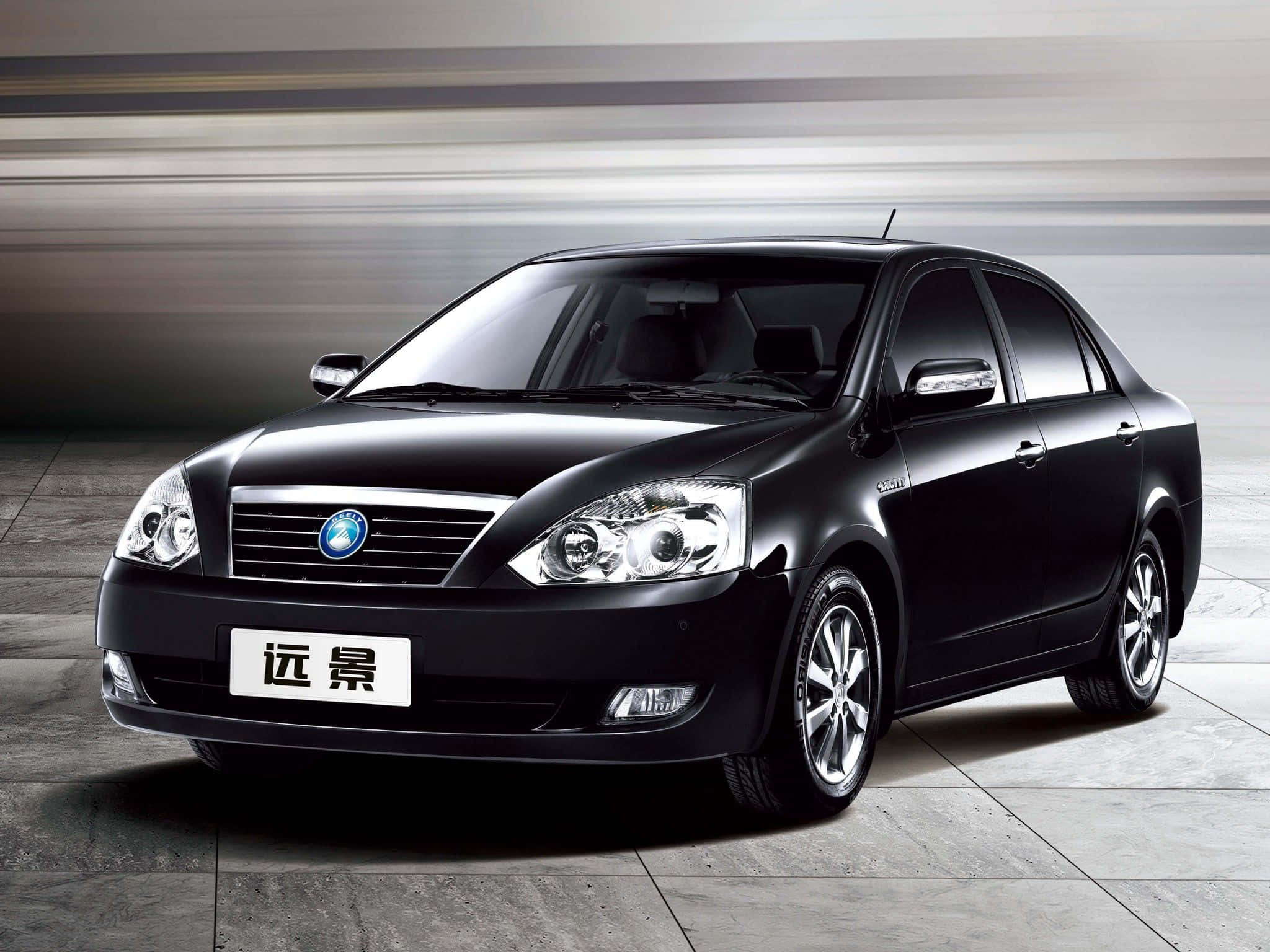 Geely, sleek black sedan, chrome accents, Full HD Desktop Wallpaper