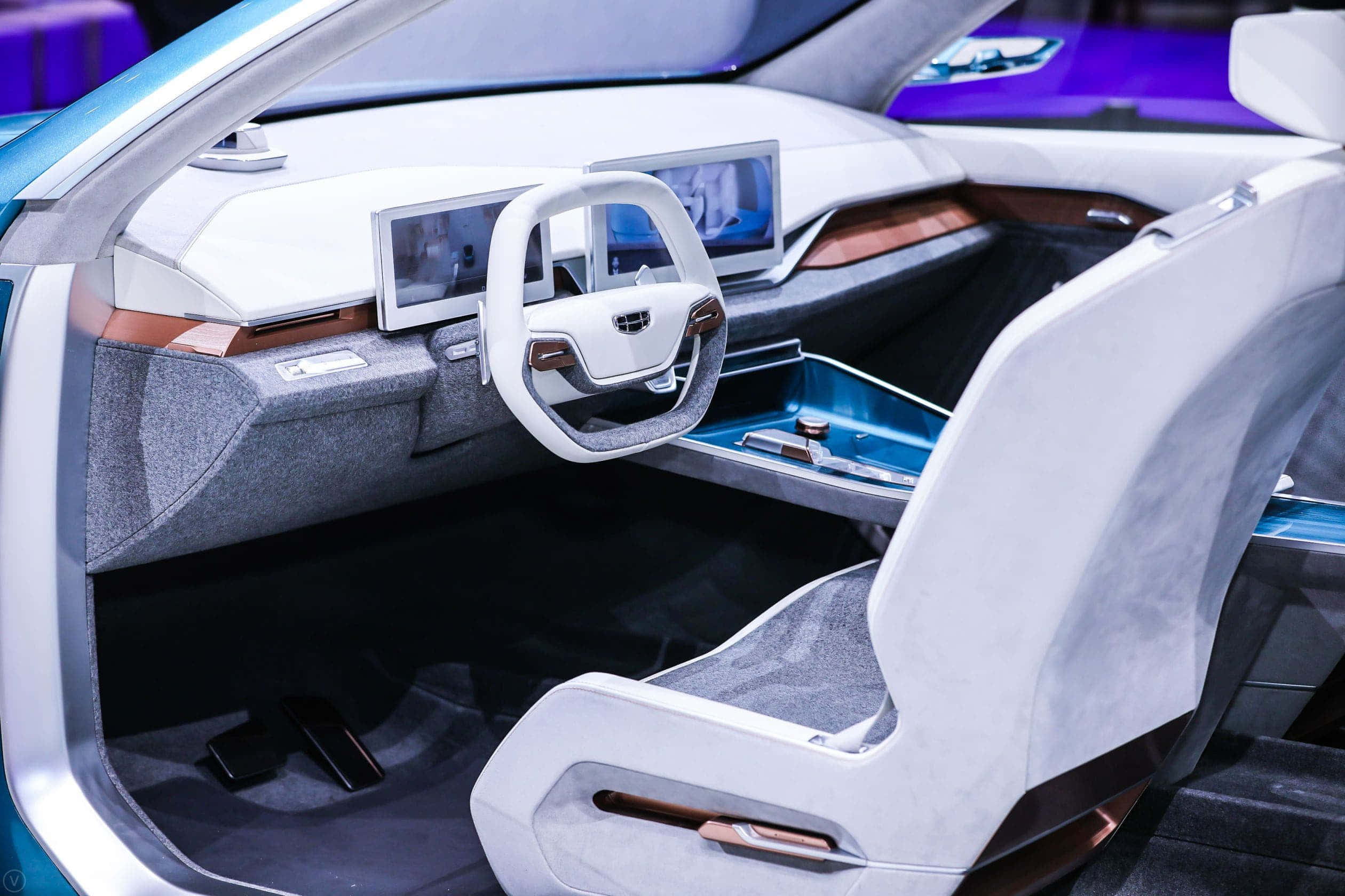 Geely Preface, white seats, digital dashboard, Full HD Desktop Wallpaper