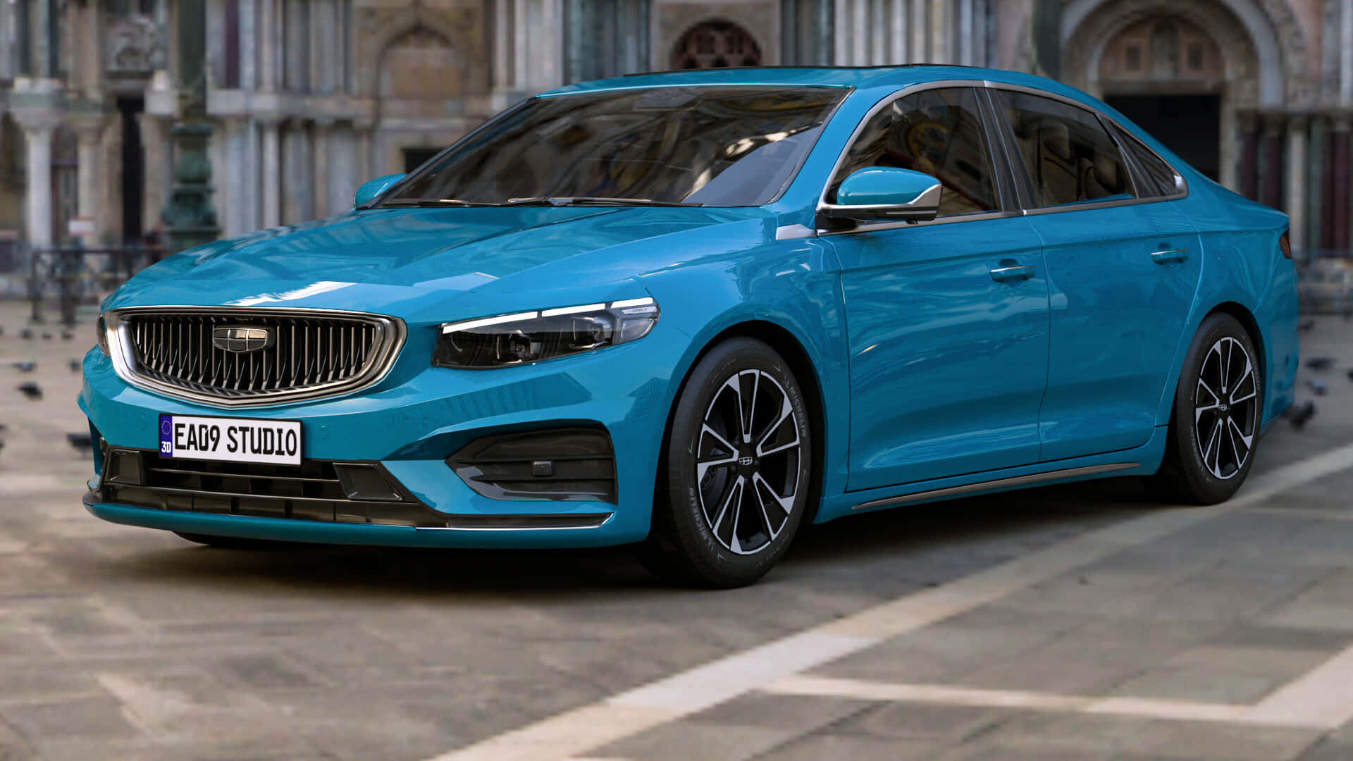 Geely Preface, sedan, vibrant emerald green, Full HD Desktop Wallpaper