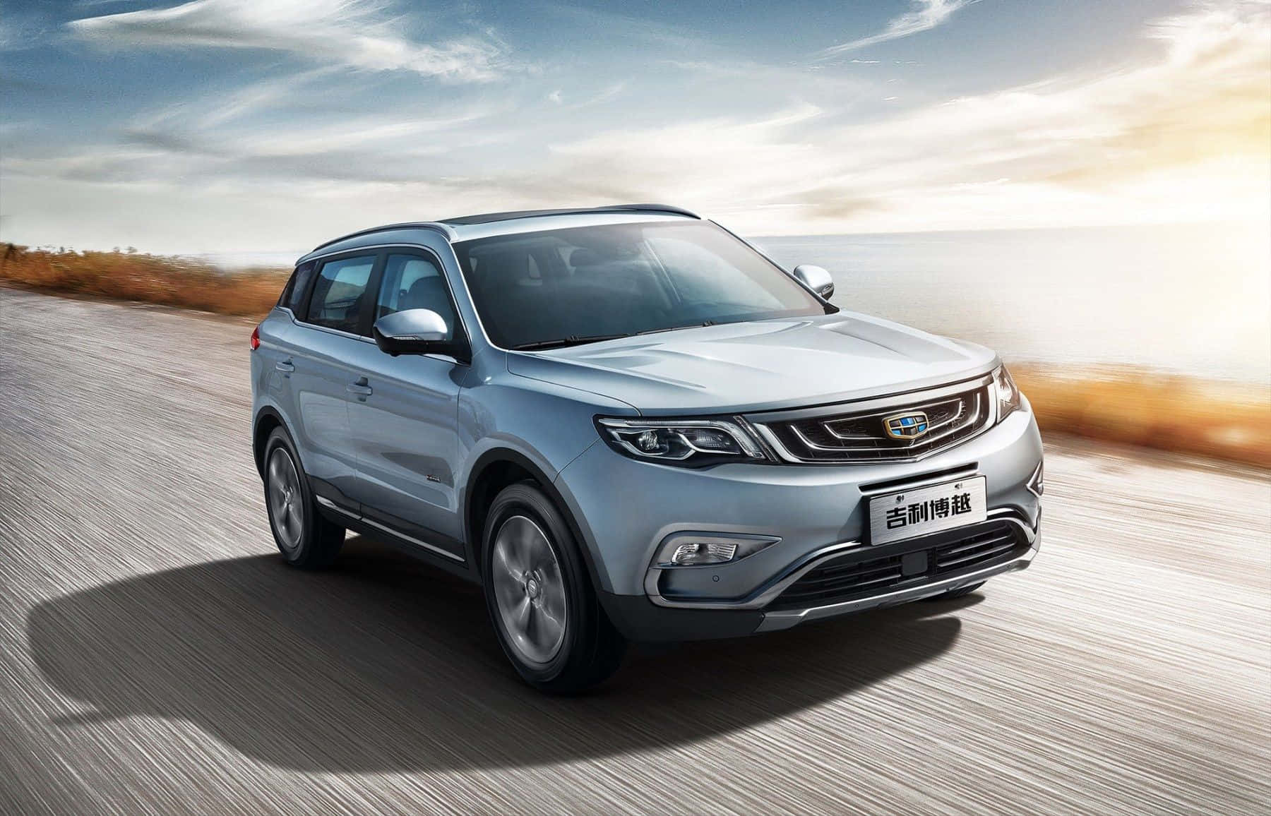 Geely, SUV, desert road, HD Desktop Wallpaper