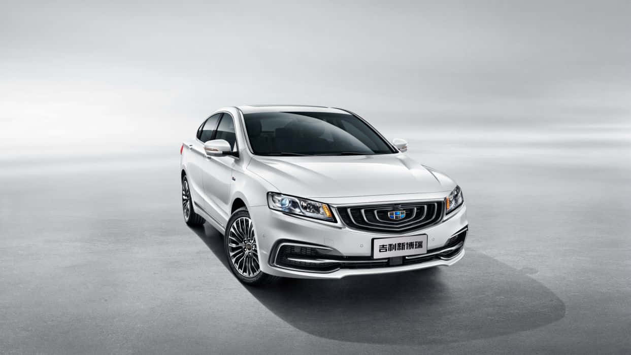 Geely, 1243 x 700, white sedan, SD Desktop Wallpaper