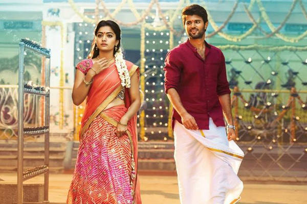 Geetha Govindam, traditional Indian attire, festive string lights, SD Desktop Wallpaper
