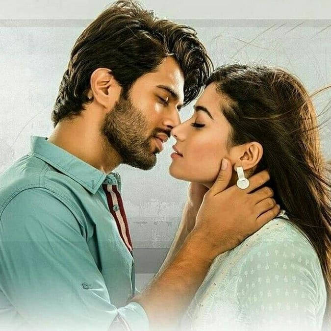 Geetha Govindam, pair kissing, tender romantic moment, SD Desktop Wallpaper