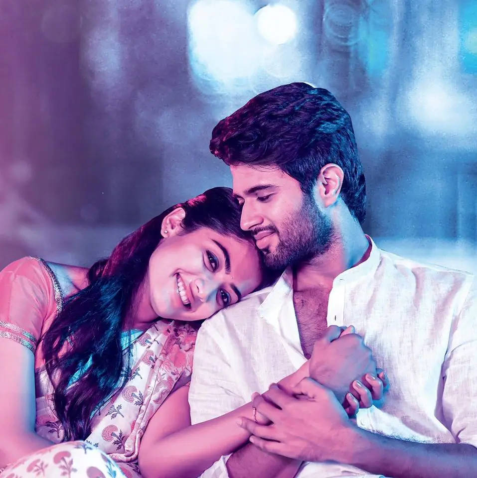 Geetha Govindam, holding hands, soft purple and blue lighting, SD Phone Wallpaper