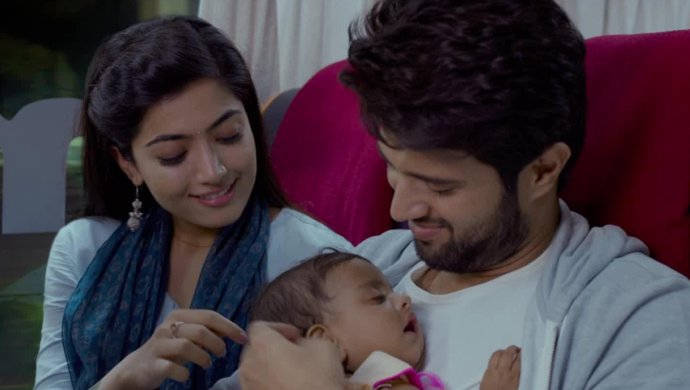 Geetha Govindam, couple, sleeping baby, SD Desktop Wallpaper