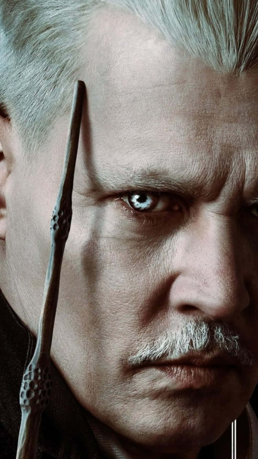 Gellert Grindelwald, white hair, mustache, Full HD Phone Wallpaper