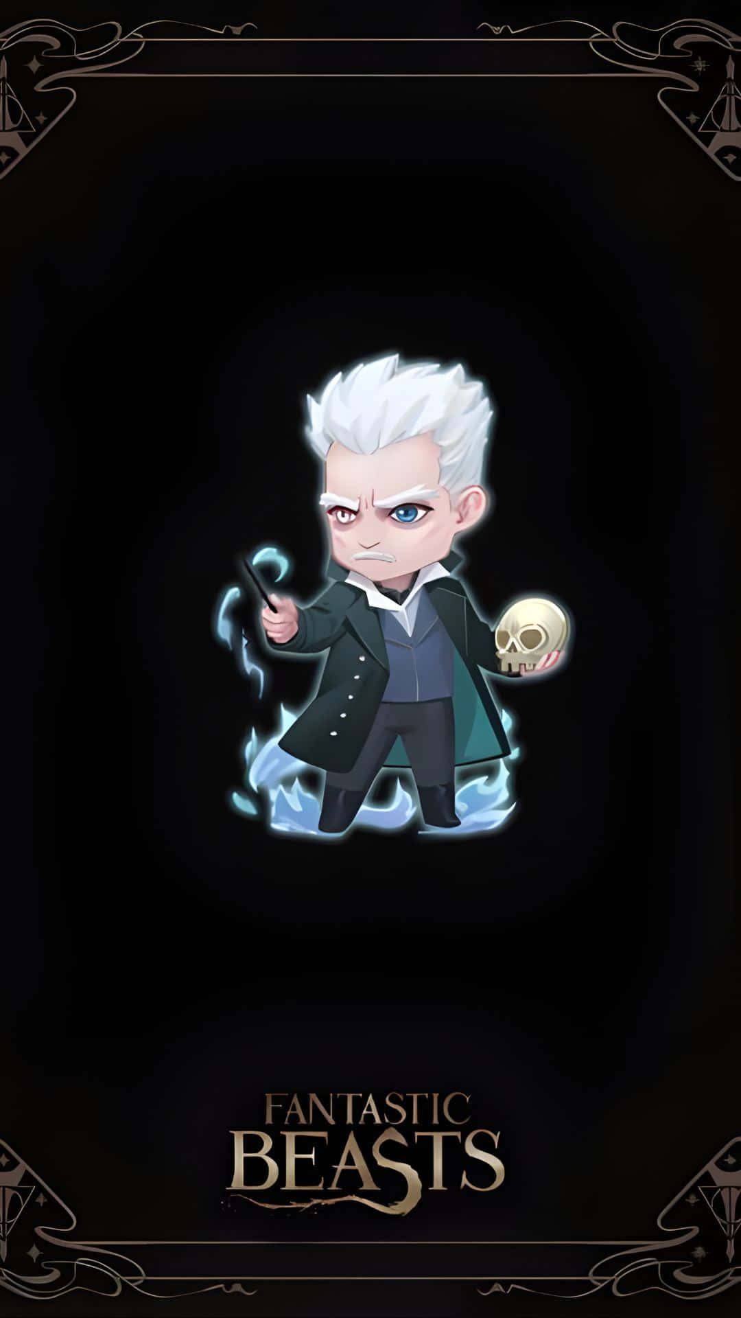 Gellert Grindelwald, chibi, white hair, Full HD Phone Wallpaper