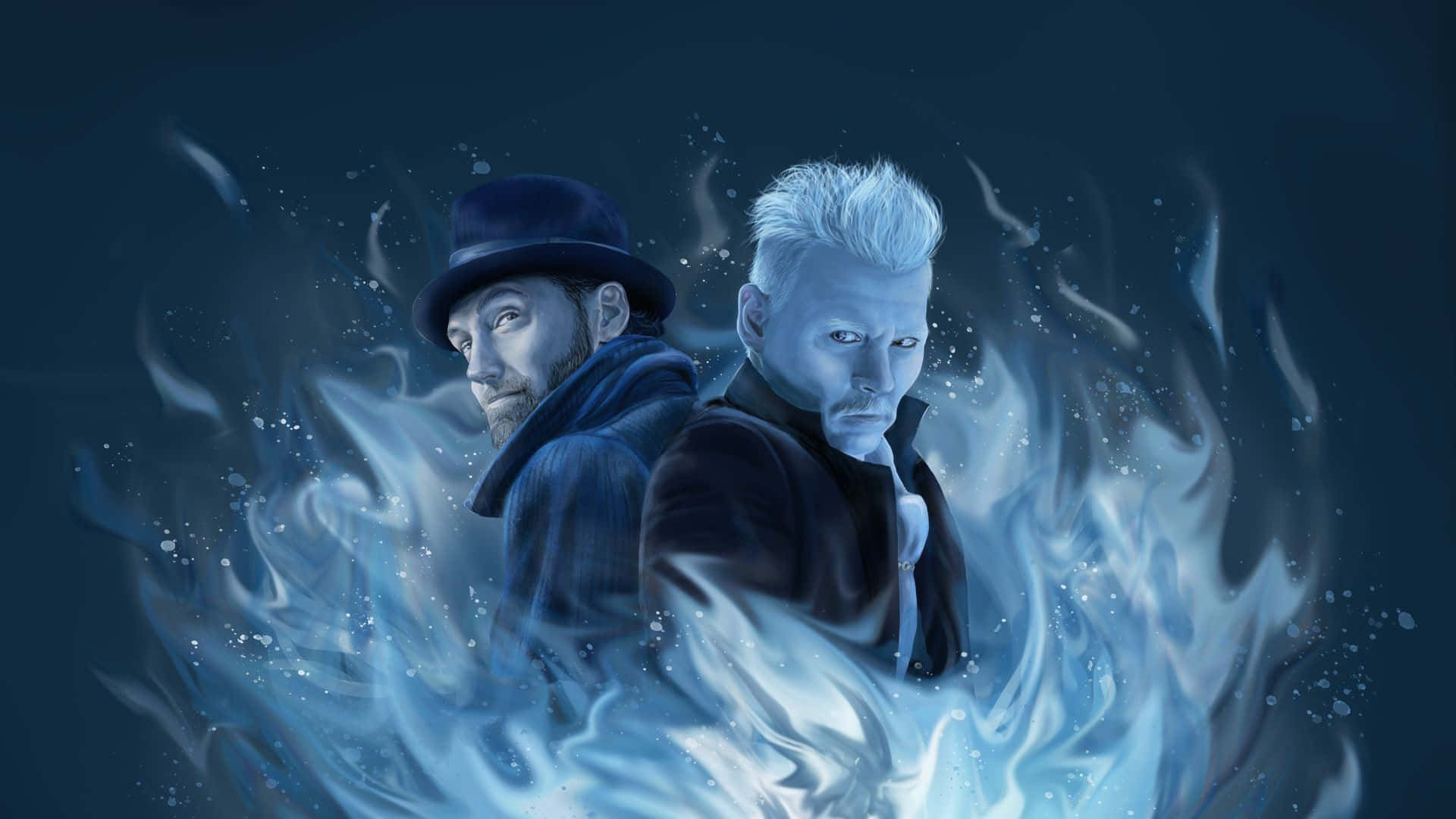 Gellert Grindelwald, dark wizard, dark coats, Full HD Desktop Wallpaper
