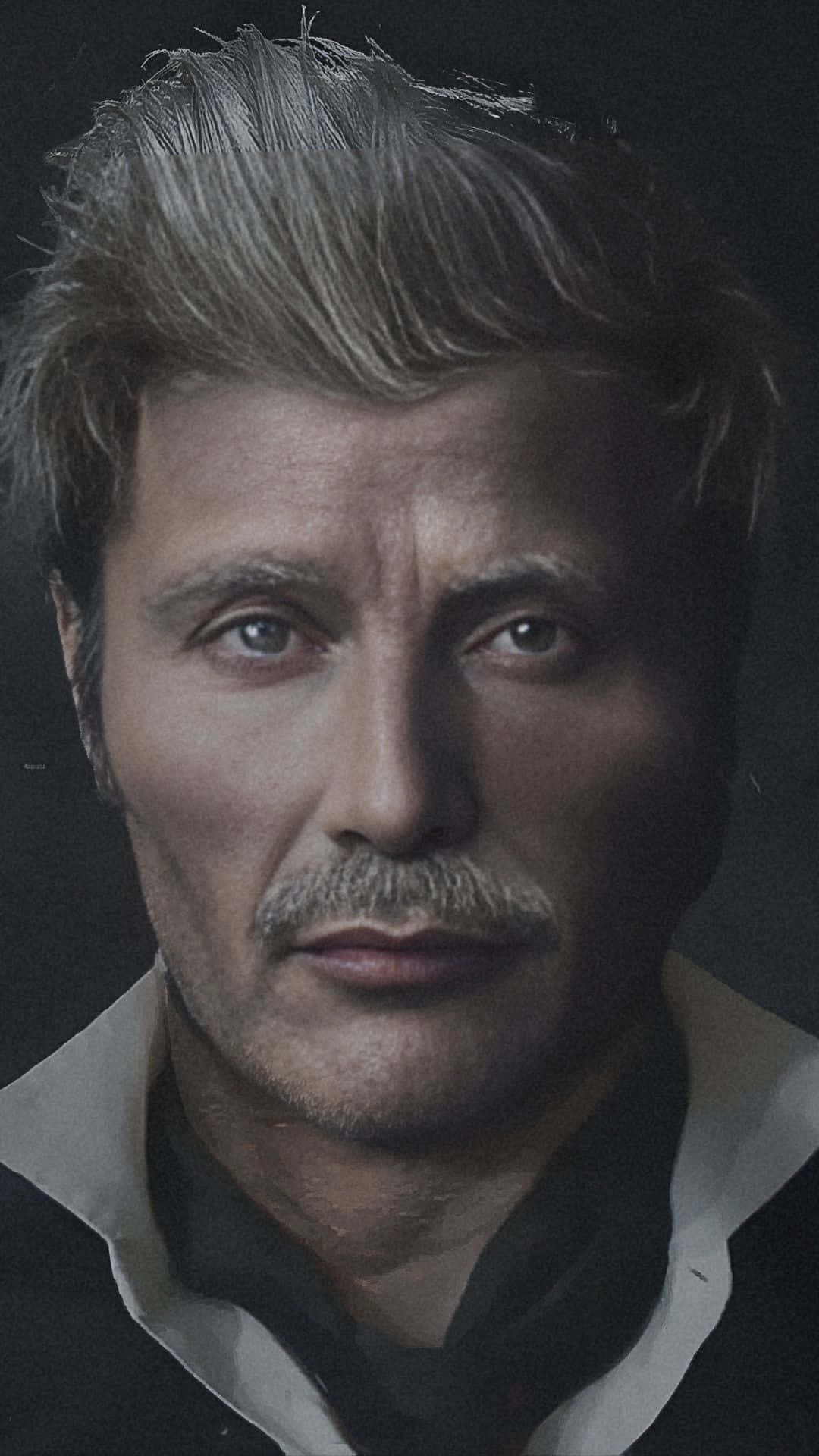 Gellert Grindelwald, gray hair, mustache, Full HD Phone Wallpaper