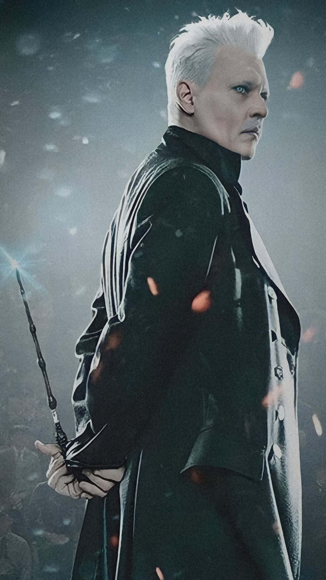 Gellert Grindelwald, white hair, piercing blue eyes, Full HD Phone Wallpaper