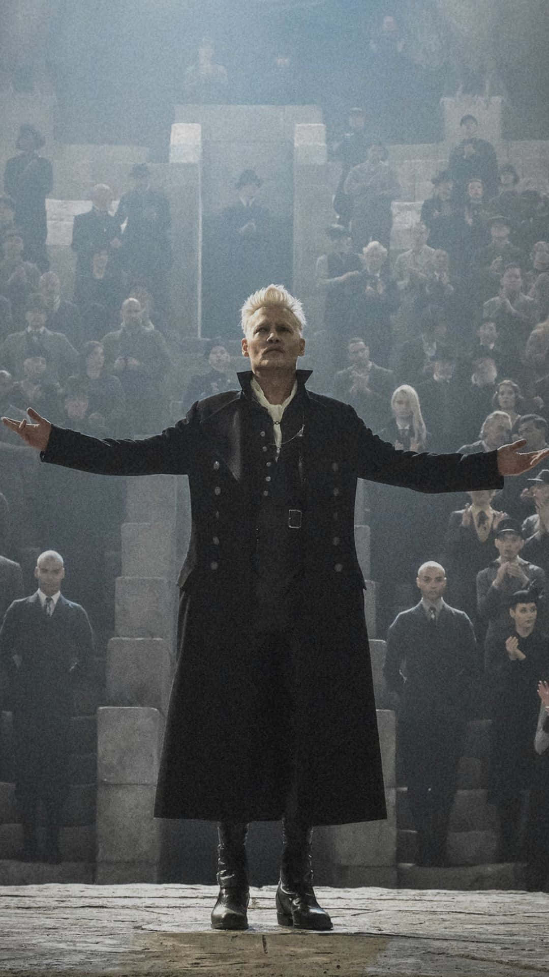 Gellert Grindelwald, black coat, white hair, Full HD Phone Wallpaper