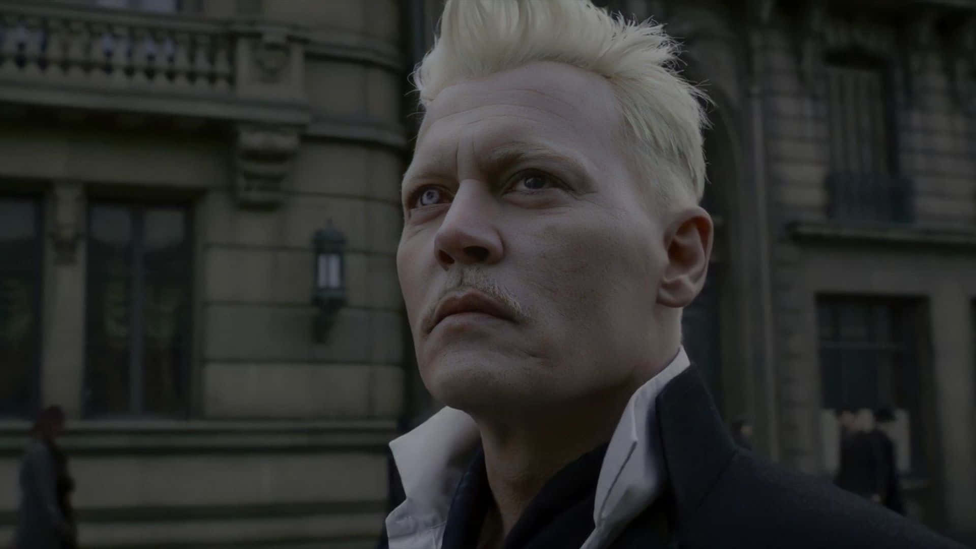 Gellert Grindelwald, platinum blonde hair, mustache, Full HD Desktop Wallpaper