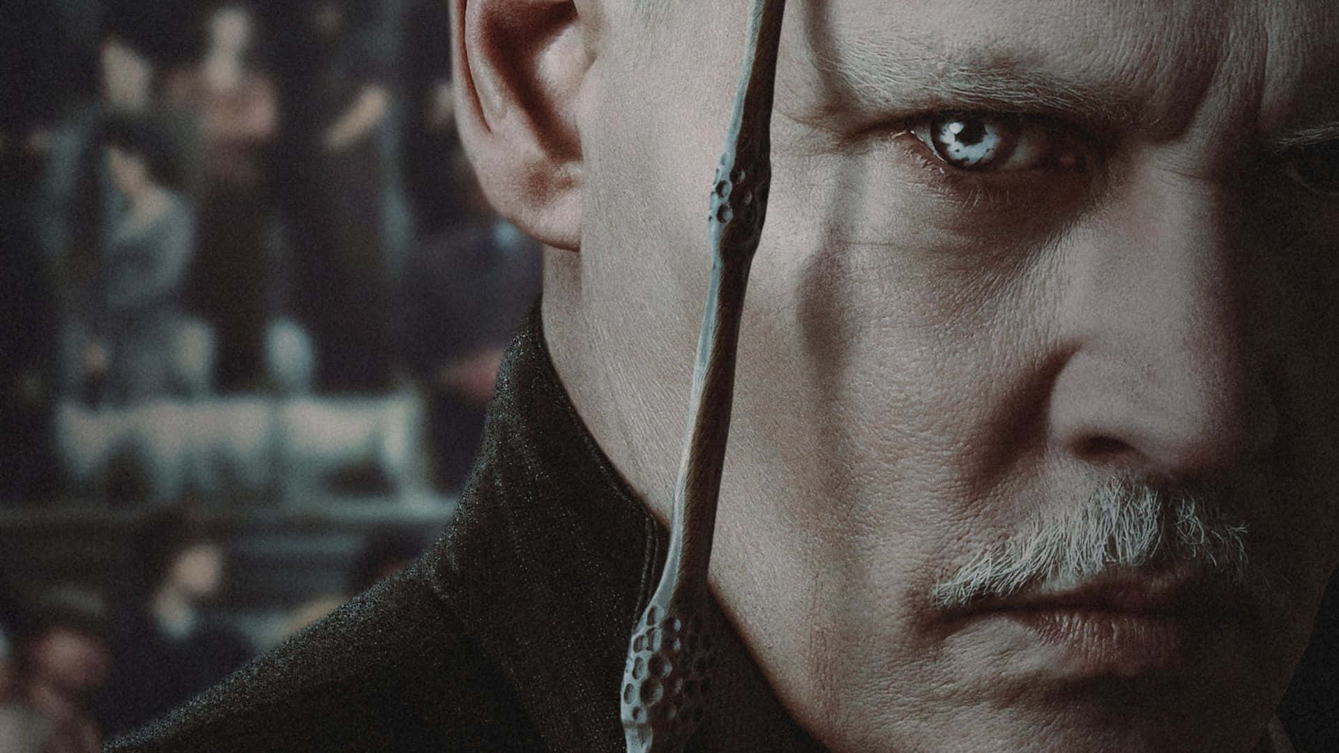 Gellert Grindelwald, bald man, white mustache, Full HD Desktop Wallpaper
