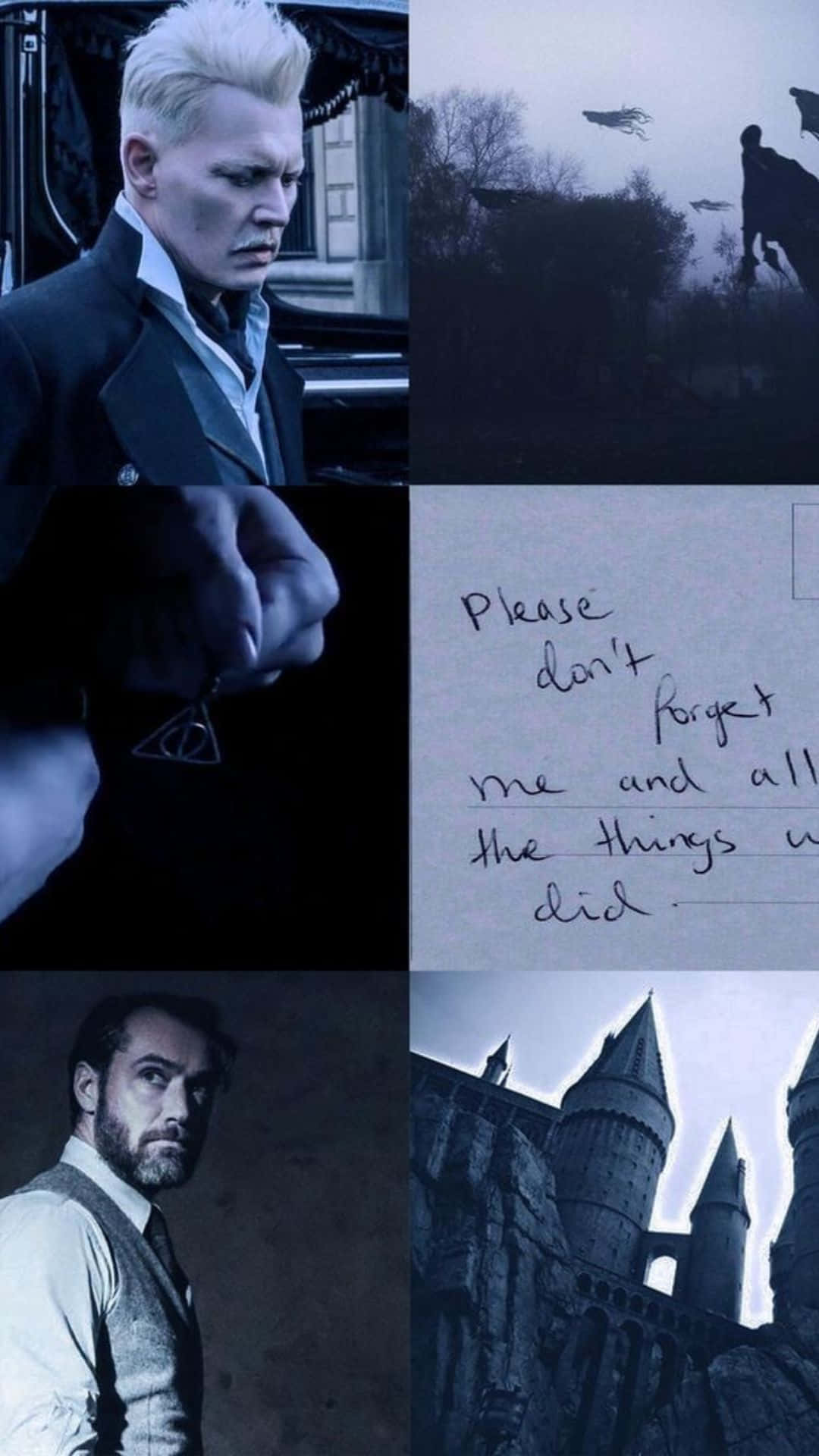 Gellert Grindelwald, dark wizard, dark blue-toned, Full HD Phone Wallpaper