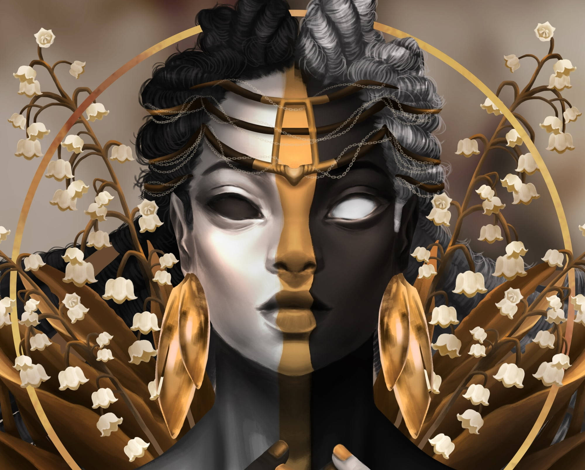 Gemini, silver, gold, Full HD Desktop Wallpaper