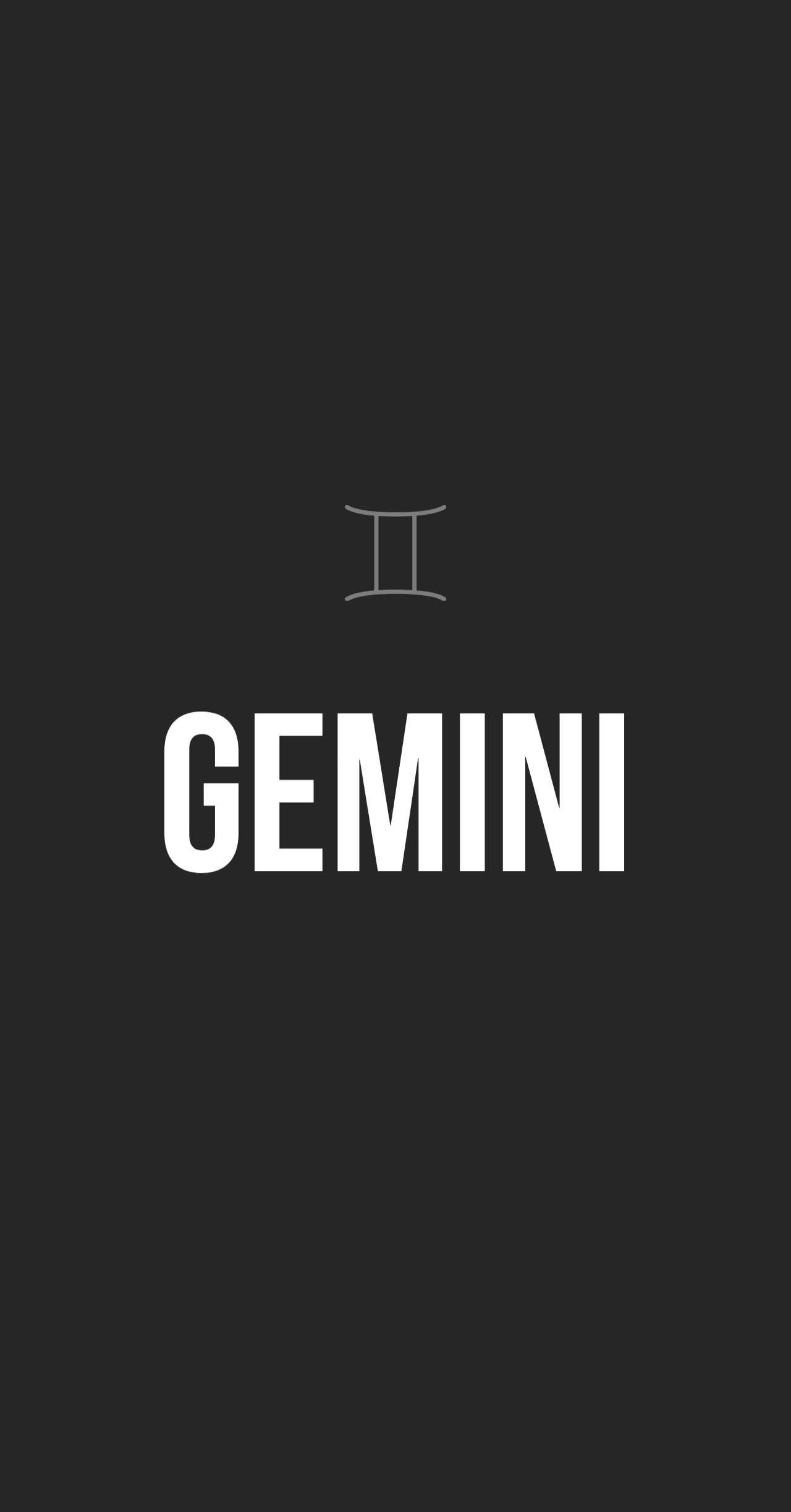 Gemini, black background, white Gemini zodiac symbol, Full HD Phone Wallpaper