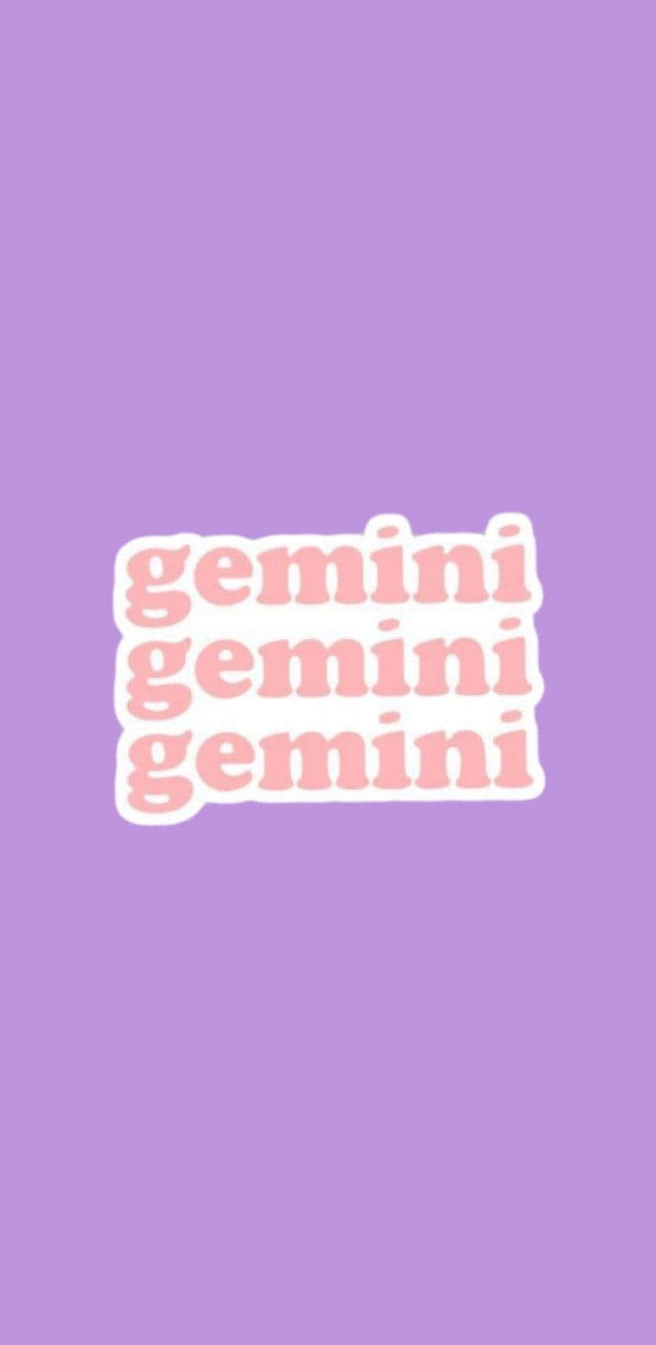 Gemini, zodiac sign, purple background, Full HD Phone Wallpaper