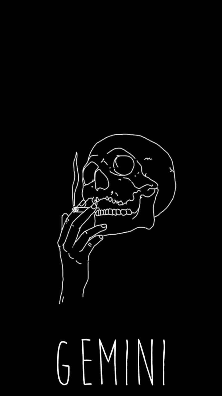 Gemini, skull, cigarette, HD Phone Wallpaper