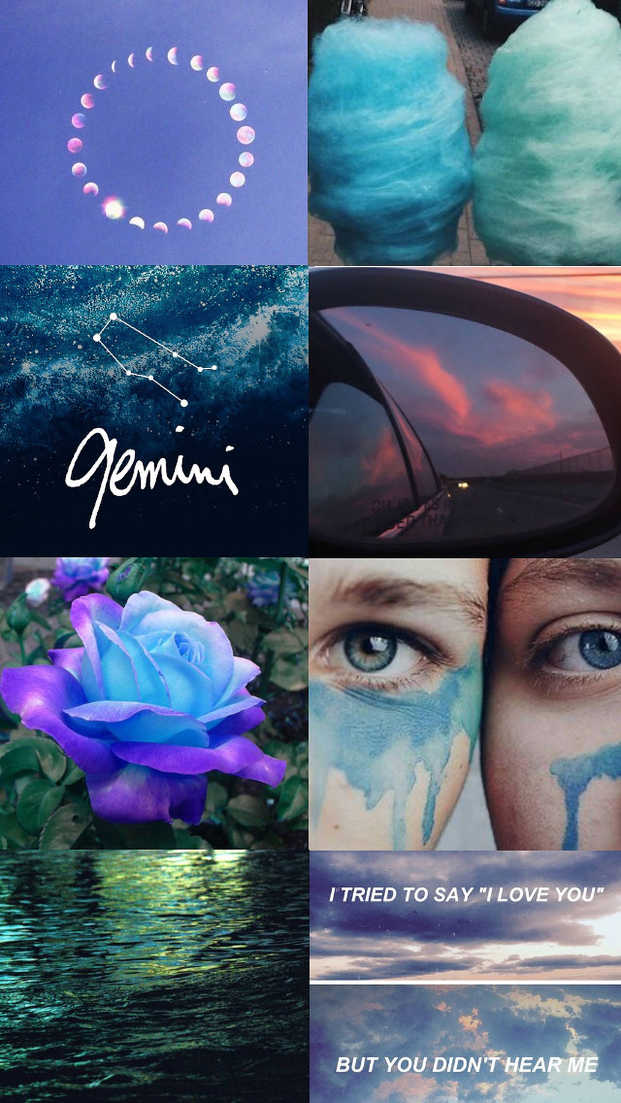 Gemini, zodiac, moon phases, Full HD Phone Wallpaper